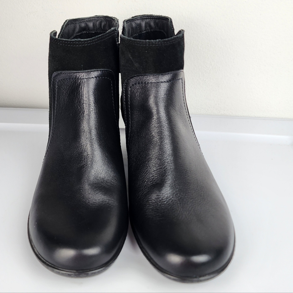 hotter Black Leather Quilted Suede Back Ankle Boots with Side Zip Size 10 - Picture 14 of 14